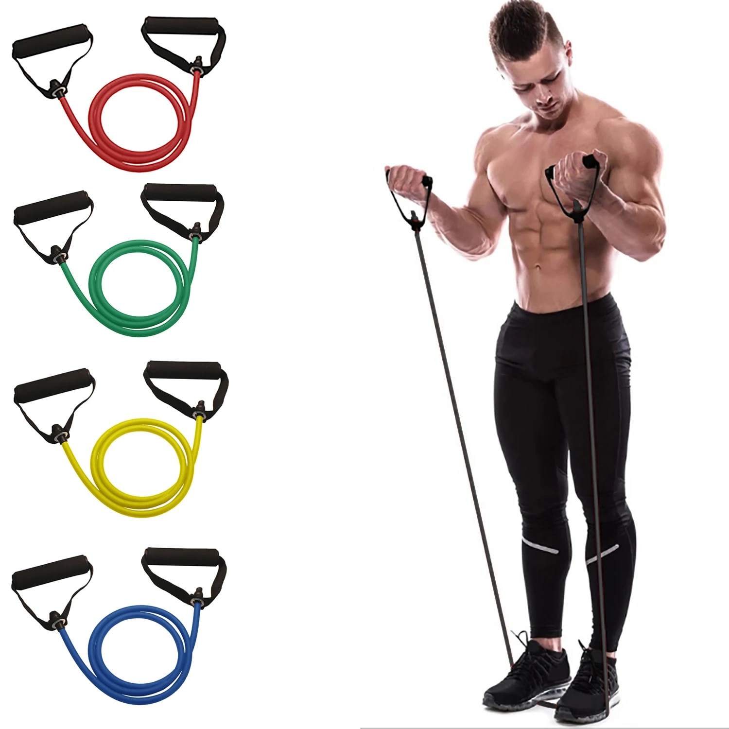 Sports Equipment At Home - Fasce di resistenza con manici, fasce